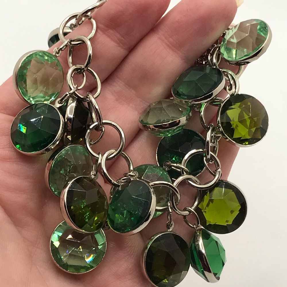 Faceted Green Dazzle Cha-Cha Bracelet